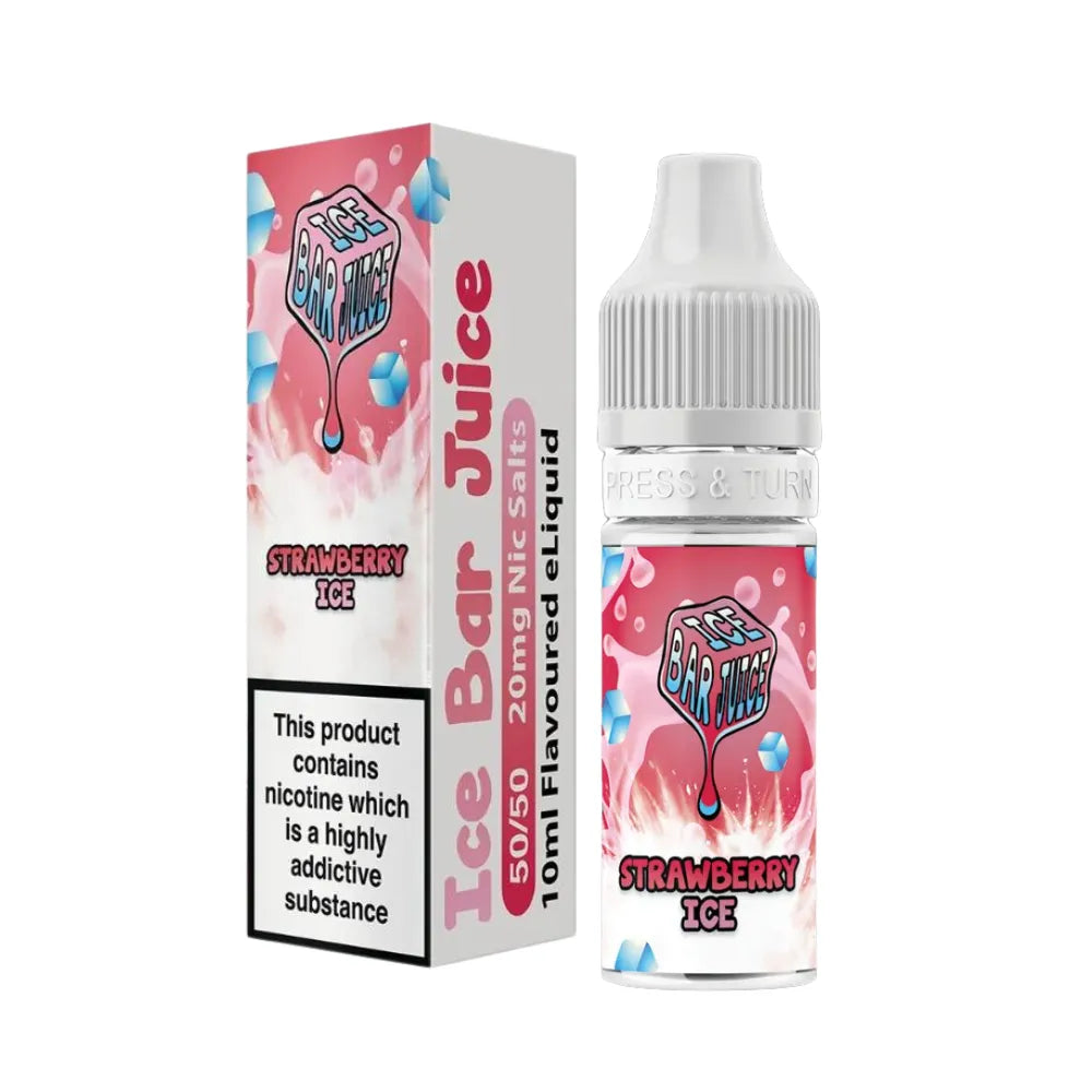 Ice Bar Juice Strawberry Ice e-liquid packaging on a white background