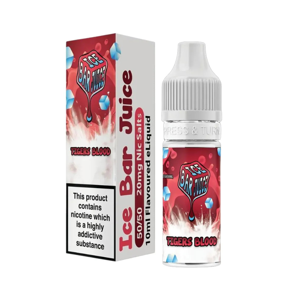 Ice Bar Juice Tigers Blood e-liquid packaging on a white background