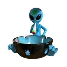 XL Ashtray - Blue alien figurine design with built-in ashtray bowl