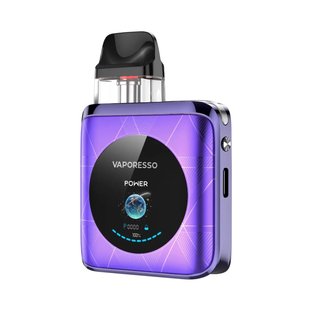 Vaporesso vaping device with purple and black design on a white background