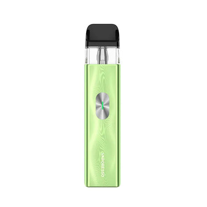 Green vape device with black top on a white background