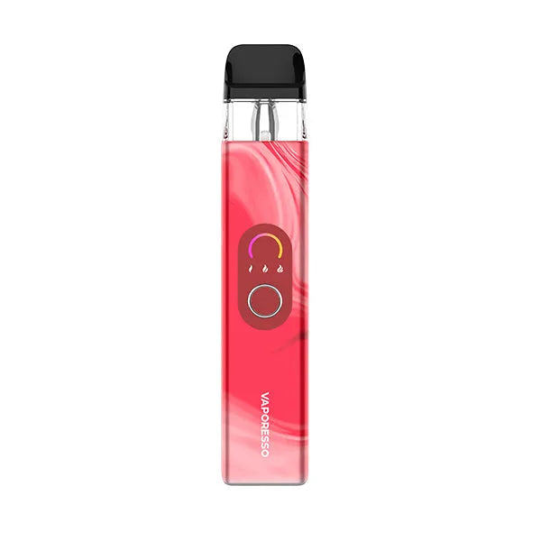 Vaporesso vaping device with a red and pink design on a white background