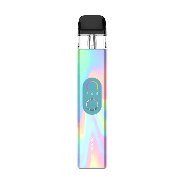 Vape device with a rainbow gradient on a white background