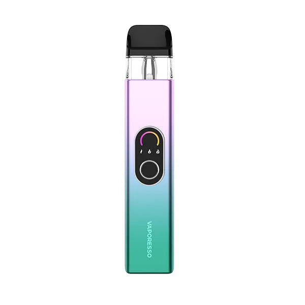 Gradient-colored Vaporesso vaping device on a white background