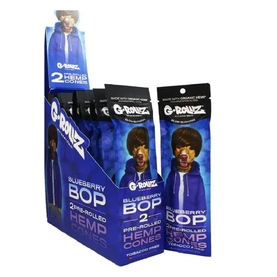 G-Rollz terpene-infused hemp cones 12-pack display box - Blueberry Bop