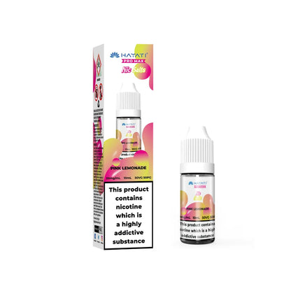 Hayati Pro Max salts Pink Lemonade vape juice packaging on a white background
