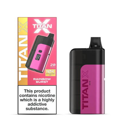 Titan X vape device and packaging on a white background
