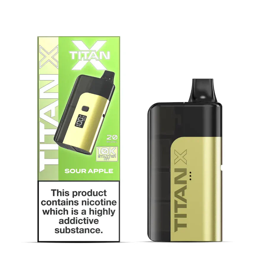 Titan X vape device with green packaging on a white background