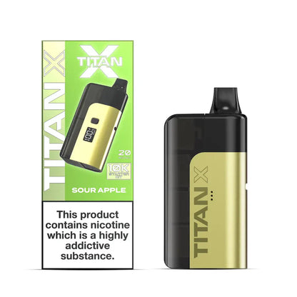 Titan X vape device with green packaging on a white background